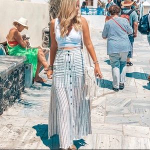 Maxi skirt blue & white